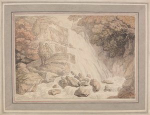 Una cascada alta de Thomas Rowlandson