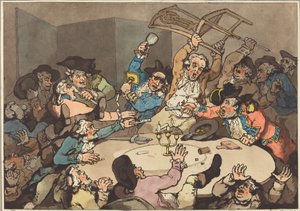 Un alboroto en una mesa de azar de Thomas Rowlandson