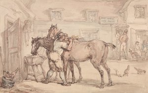 Una caballeriza de Thomas Rowlandson