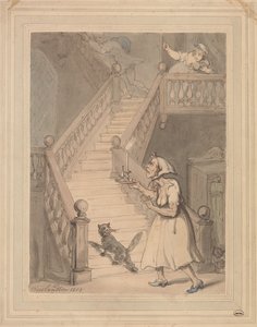 Una tía soltera que huele a fuego de Thomas Rowlandson