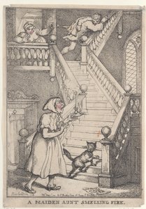 Una tía soltera que huele a fuego de Thomas Rowlandson
