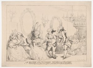 Un maestro de ceremonias que presenta a un colaborador de Thomas Rowlandson