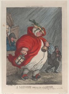 Una Partera yendo a un Parto, 12 de febrero de 1811 de Thomas Rowlandson