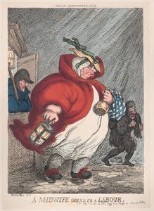 Una partera yendo a un parto, 12 de febrero de 1811 de Thomas Rowlandson