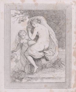 Una ninfa secándose, 1790-99 de Thomas Rowlandson