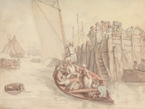Un muelle en Amsterdam (Versión A) de Thomas Rowlandson