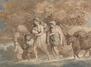 Un alfarero vuelve del mercado de Thomas Rowlandson
