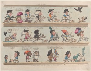 Caza de gatos pigmeos, Bordes para habitaciones y salones, Placa 9, 20 de junio de 1799