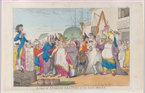 Venta de bellezas inglesas en las Indias Orientales de Thomas Rowlandson
