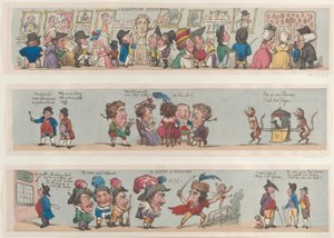 Una escena en Pizzaro, Bordes grotescos para habitaciones y pasillos, 1799-1800 de Thomas Rowlandson
