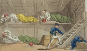 Una escena en el canal, de The Grand Master, or Adventures of Qui Hi? in Hindostan. A Hudibras Poem in Eight Cantos por Quiz, por William Combe (1741-1823) publicado por Thomas Tegg, Londres, 1815