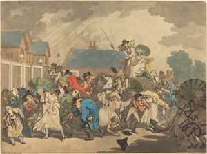 Una tormenta en Hyde Park de Thomas Rowlandson