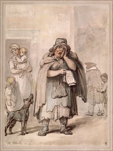 Un Vendedor Ambulante en una Esquina de Calle, Londres de Thomas Rowlandson