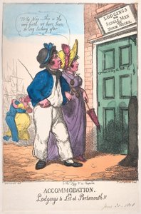 Alojamiento, o habitaciones para alquilar en Portsmouth!!, 30 de junio de 1808 de Thomas Rowlandson