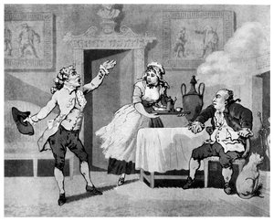 Actor recitando a un gerente de Thomas Rowlandson