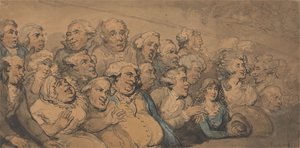 Una función en el teatro Drury Lane de Thomas Rowlandson