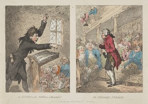 Ensayo sobre lo sublime y lo bello, «El discurso de la doncella» de Thomas Rowlandson