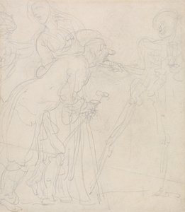 Un anciano al que la muerte se burla de él de Thomas Rowlandson