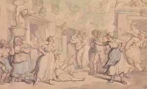 Escena de enfado en una calle de Thomas Rowlandson