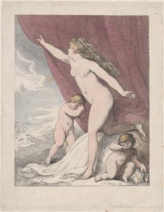 Ariadna abandonada por Teseo de Thomas Rowlandson