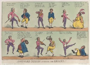 Escuadrones Torpes Estudiando las Gracias, 29 de agosto de 1809 de Thomas Rowlandson