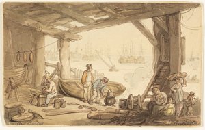 Constructores de Barcos de Thomas Rowlandson