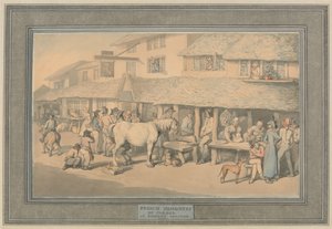 Bodmin, Cornualles: Prisioneros franceses en libertad condicional de Thomas Rowlandson