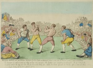 Combate de boxeo por 200 guineas entre Dutch Sam y Medley de Thomas Rowlandson