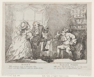 Frontispicio de Bozzy y Madame Piozzi, Bozzy y Piozzi por Peter Pindar de Thomas Rowlandson