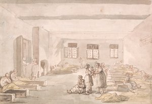 Bridewell, la sala de paso, casa de corrección de Thomas Rowlandson