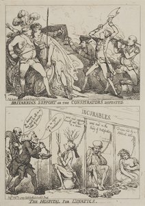 El apoyo de Britannia o la derrota de los conspiradores: el hospital para enfermos mentales de Thomas Rowlandson