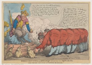 Fondos anchos en Holanda adorando a su nuevo rey, 23 de julio de 1806 de Thomas Rowlandson