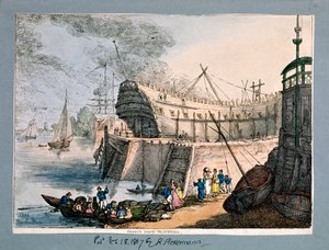 Muelle de Brunswick, Blackwall, Londres de Thomas Rowlandson