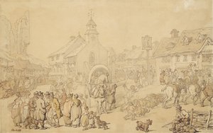 Cardiff (tinta y aguada sobre papel) de Thomas Rowlandson