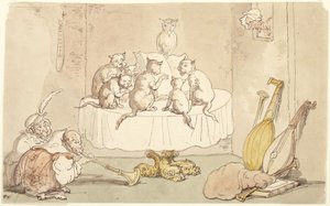 Gatos y monos de Thomas Rowlandson