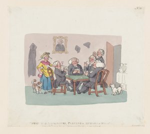 Académicos de Navidad jugando al whist de Thomas Rowlandson