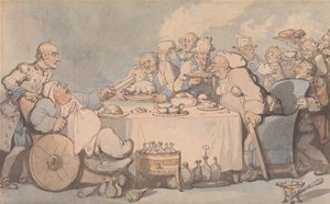 Las delicias de Bath: los sibaritas gotosos en la cena de Thomas Rowlandson
