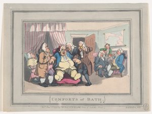 Comodidades de Bath, Placa 1, 6 de enero de 1798 de Thomas Rowlandson