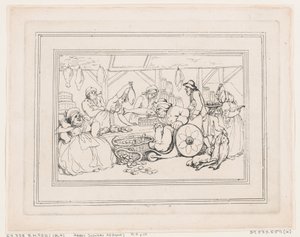 Las delicias del baño, lámina 4 de Thomas Rowlandson