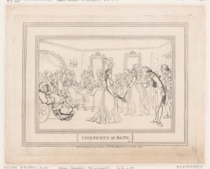 Las delicias del baño, lámina 8 de Thomas Rowlandson