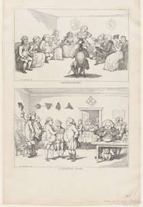 Conversación, y Un Club de Campo, 1806-11 de Thomas Rowlandson