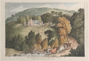 Cabaña cerca del Salto del Diablo en el Ducado de Cornualles, de Vistas en Cornualles, 12 de abril de 1812 de Thomas Rowlandson