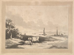 Vacas y paisaje marino, 1783-89