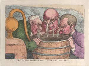 Destiladores Mirando su Propio Negocio, 10 de Octubre de 1811 de Thomas Rowlandson