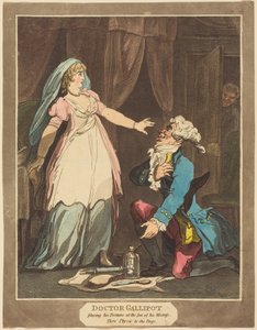 El doctor Gallipot deposita su fortuna a los pies de su amada de Thomas Rowlandson