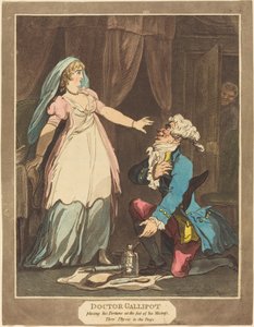 El Doctor Gallipot colocando su Fortuna a los Pies de su Amante de Thomas Rowlandson