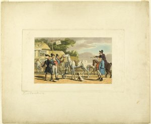 El doctor Syntax vende a Grizzle, de El tour del doctor Syntax de Thomas Rowlandson