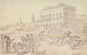 Doctor Syntax pierde su dinero en el hipódromo de York de Thomas Rowlandson