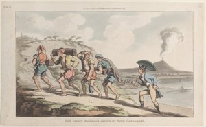 El equipaje de Don Luigi confiscado por cuatro Lazzaroni, de Nápoles y la Campagna Felice..., 1 de junio de 1815 de Thomas Rowlandson