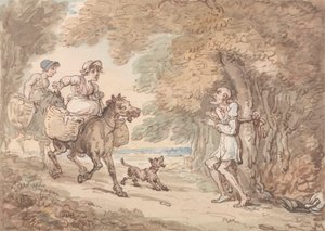 El Dr. Sintaxis atado a un árbol por Highwaymen de Thomas Rowlandson